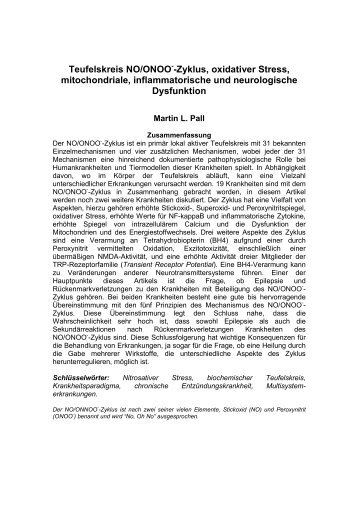 Teufelskreis NO/ONOO -Zyklus, oxidativer Stress ... - UMG-Verlag