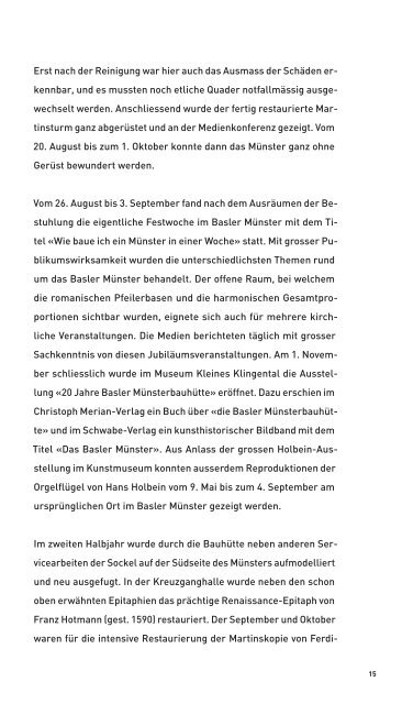Freunde der Basler Münsterbauhütte Jahresbericht 2006