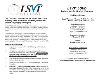 LSVTÂ® LOUD - Irish Association of Speech & Language Therapists