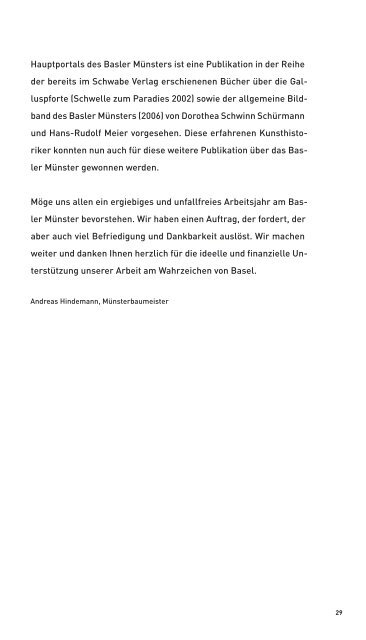 Freunde der Basler Münsterbauhütte Jahresbericht 2009