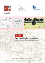 Brandenburgische Archive Jg. 2012, Heft 29 Berichte und ...