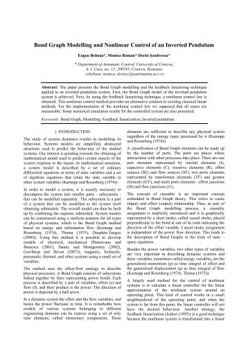 Bond Graph Modelling and Nonlinear Control of an Inverted Pendulum