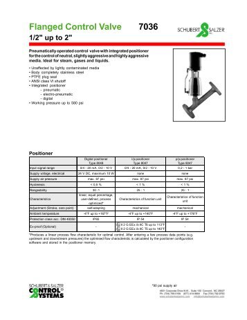 Schubert & Salzer 7036 Angle Seat Control Valve ... - RM Headlee