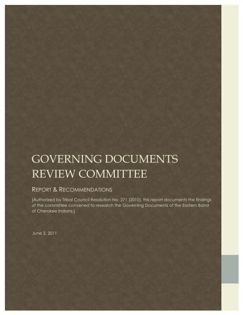 Governing Documents Review Committee Report 6-2-11