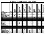 Quick Start Thread Guide - Superior Threads