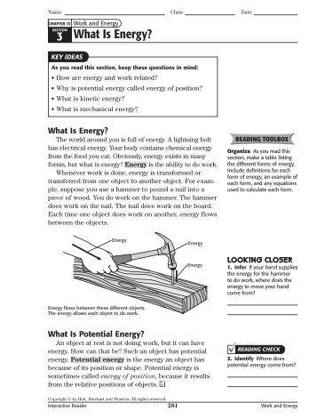 3 What Is Energy?