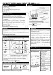 INSTRUCTION MANUAL FOR ESC B1006 (ONLY RTR) - Robitronic