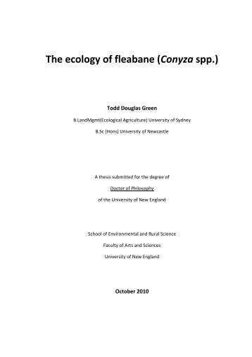 The ecology of fleabane (Conyza spp.) - Cotton Catchment ...