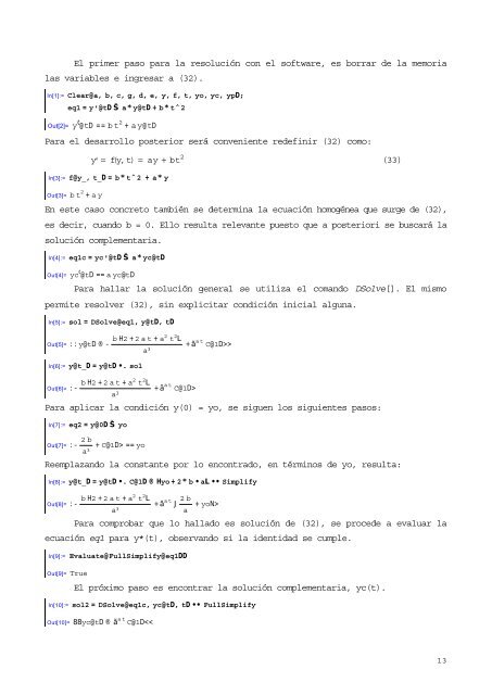 Notas sobre ecuaciones diferenciales. Aplicaciones a la TeorÃ­a del ...