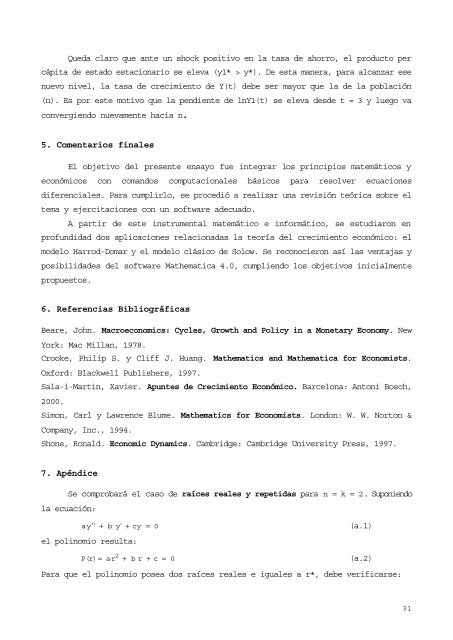 Notas sobre ecuaciones diferenciales. Aplicaciones a la TeorÃ­a del ...