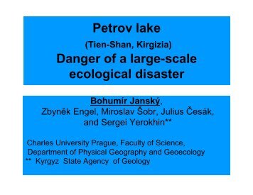 Petrov lake Danger of a large-scale ecological disaster - LIPortal