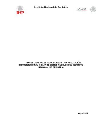 bases generales para el registro, afectaciÃ³n, disposiciÃ³n final y baja ...