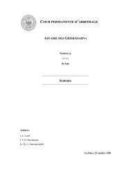 Affaire des GrisbÃ¥darna - Cour permanente d'Arbitrage