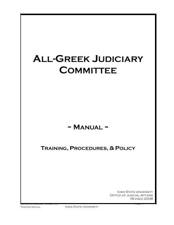 all-greek judiciary committee - Dean of Students Office - Iowa State ...
