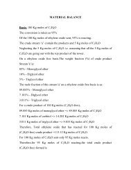 MATERIAL BALANCE Basis: 100 Kg moles of C2H4O The ...