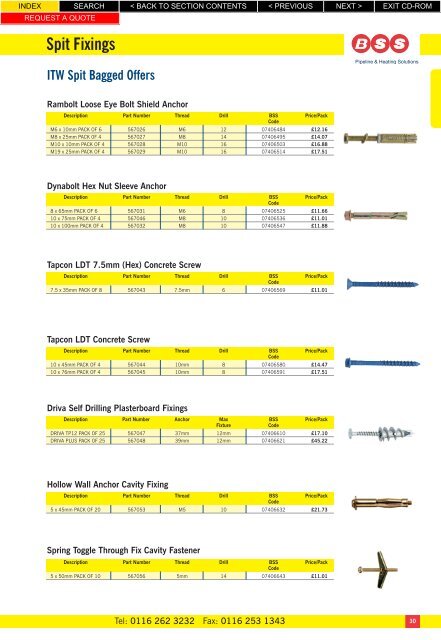 Pipe Clips - BSS Price Guide 2010 - BSS Industrial