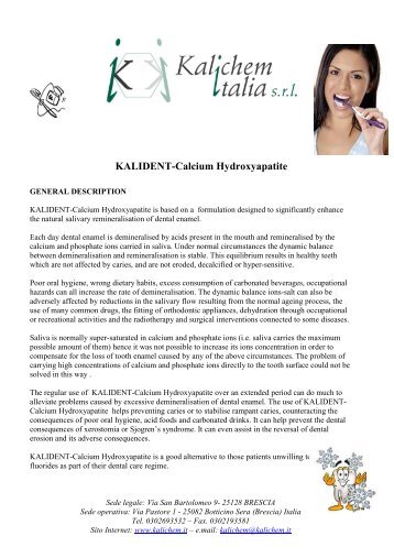 KALIDENT-Idorssiapatite di Calcio -STDE - Kalichem.it