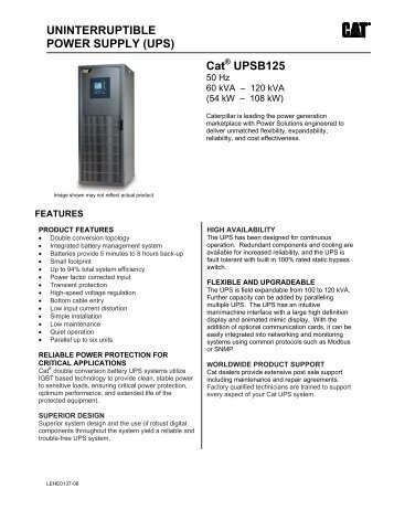 UNINTERRUPTIBLE POWER SUPPLY (UPS) Cat UPSB125