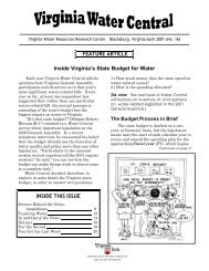 FEATURE ARTICLE Inside Virginia's State Budget for Water INSIDE ...