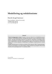 Modellering og reduktionisme - Home page of Henrik Kragh Sørensen