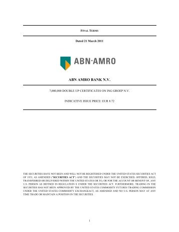 ABN AMRO BANK N.V. - Iex