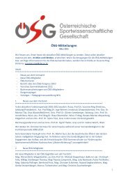 ÖSG-Mitteilungen - Österreichische Sportwissenschaftliche ...