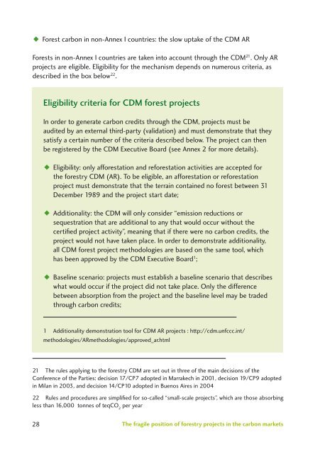 Bringing forest carbon projects to the market