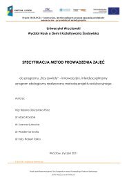 SPECYFIKACJA METOD PROWADZENIA ZAJÄÄ - Robert Tarka