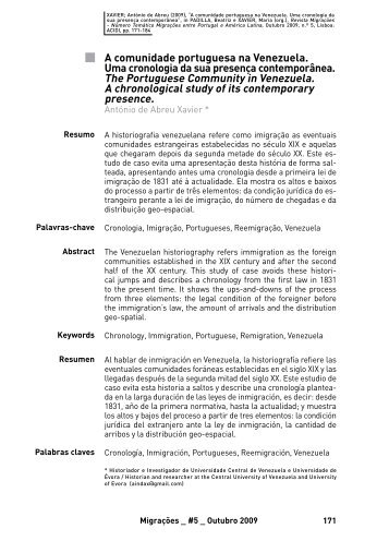 A comunidade portuguesa na Venezuela. Uma cronologia da sua ...