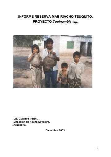Informe Reserva MAB Riacho Teuquito - Proyecto Tupinambis