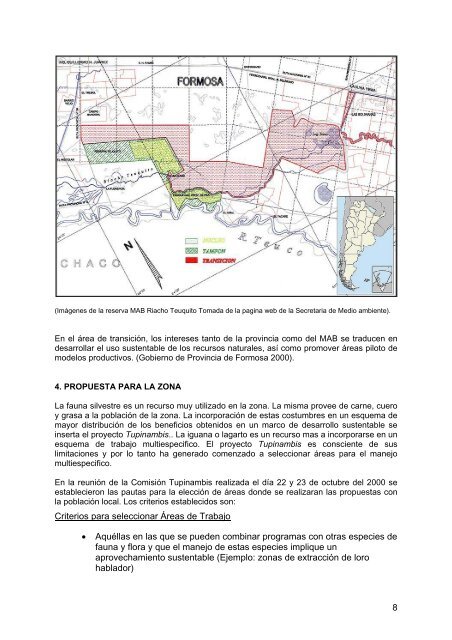 Informe Reserva MAB Riacho Teuquito - Proyecto Tupinambis