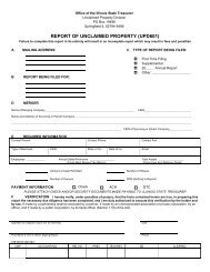 Holder Packet - Illinois Unclaimed Property - State of Illinois