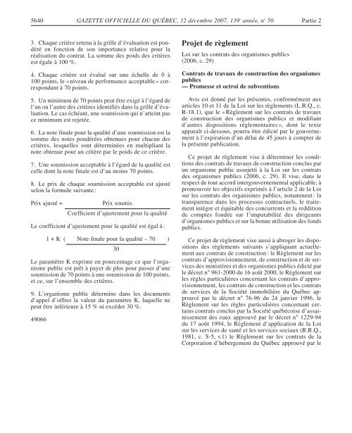 Contrats de services des organismes publics - Secrétariat du conseil ...