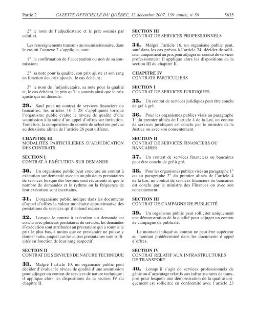 Contrats de services des organismes publics - Secrétariat du conseil ...