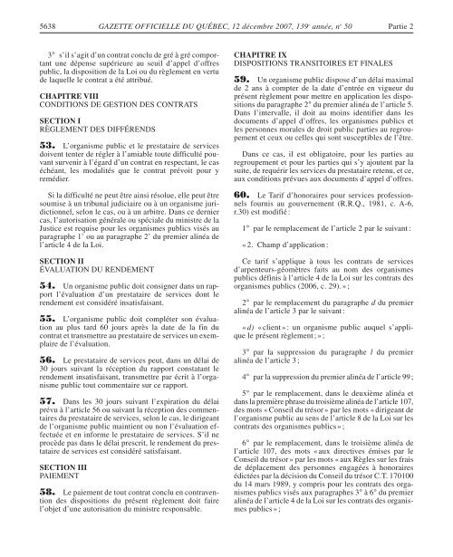 Contrats de services des organismes publics - Secrétariat du conseil ...