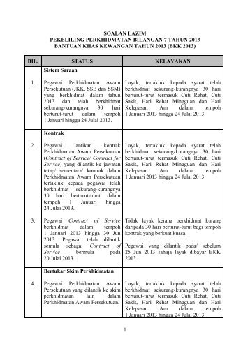 SOALAN LAZIM PEKELILING PERKHIDMATAN ... - PPD Kerian