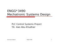 ENGG*3490 Mechatronic Systems Design
