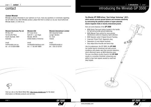 Instruction Manual GP 3500 - Minelab