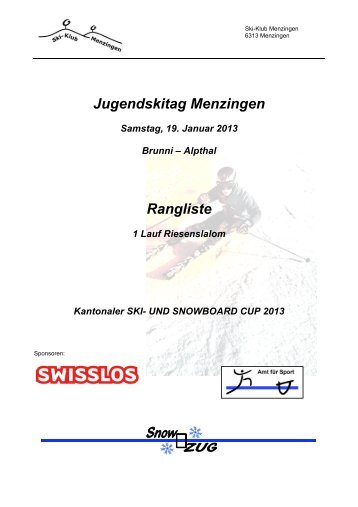 Rangliste Jugendskitag-13 - Skiklub Menzingen