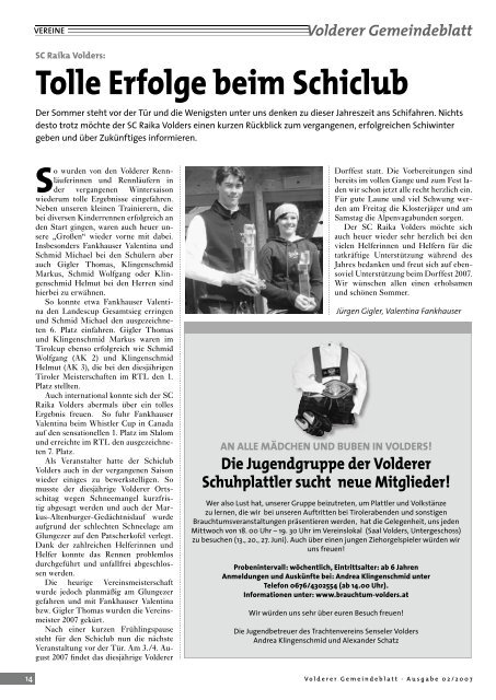 Gemeindeblatt / Ausgabe 2/2007 - Volders