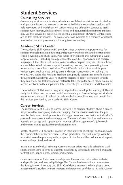Bulletin 2007-2008 - Austin College