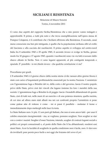 SICILIANI E RESISTENZA - ANPI Pianoro