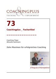 Zehn Maximen für erfolgreiches Coaching - Coaching-Point