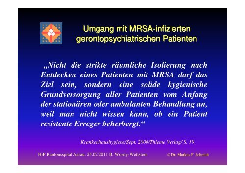 Der schwierige MRSA-Patient (z.B. bei Demenz o - Hagen