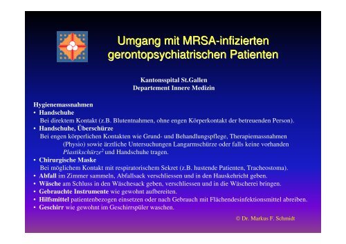 Der schwierige MRSA-Patient (z.B. bei Demenz o - Hagen