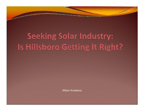 Allison Amabisca – Solar - Save Helvetia!