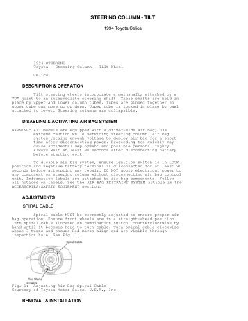 Steering Column - Tilt - CelicaTech