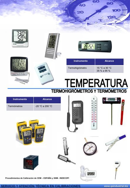 CatÃ¡logo - Servicio y AtenciÃ³n TÃ©cnica en Calibraciones - Qsi