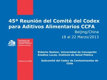 45ª Reunión del Comité del Codex para Aditivos Alimentarios CCFA