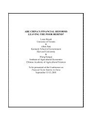 Are China's Financial Reforms Leaving the Poor Behind - Harvard ...